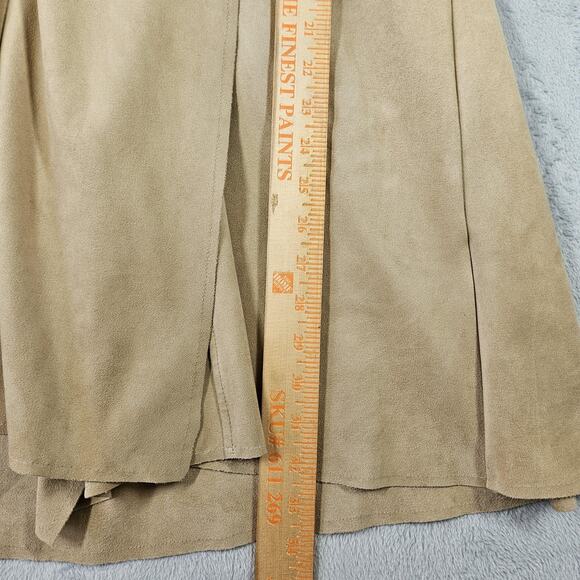 Luii Jacket Womens Small Tan Beige Draped Waterfall Faux Suede Cardigan Coat - Picture 14 of 14